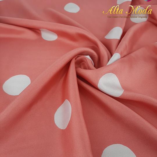 Alta Moda Jilbab Fancy Silk Polkadot Coral (1M)