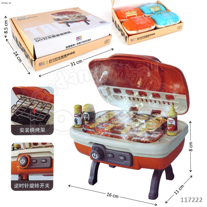 [Bonanza] Mainan Cooking Set BBQ B/O Musik Lampu Spray Trendy