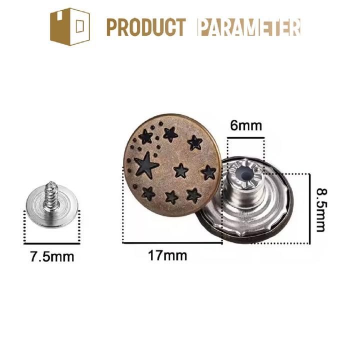 kancing celana jeans kancing celana jeans original kancing pinggang kancing jeans logam Tidak