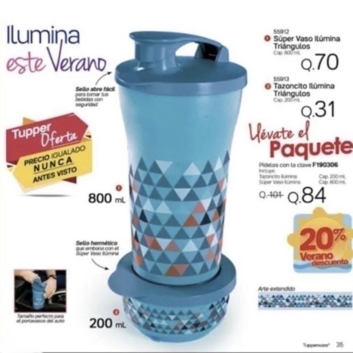 ID BOTOL MINUM TUPPERWARE ILUMINA TUMBLER SET IMPORT MEXICO