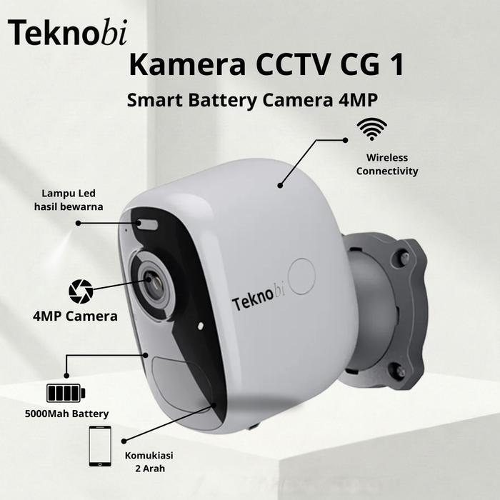 Teknobi IP Camera CCTV Portable Baterai CG1 AI Waterproof Wireless
