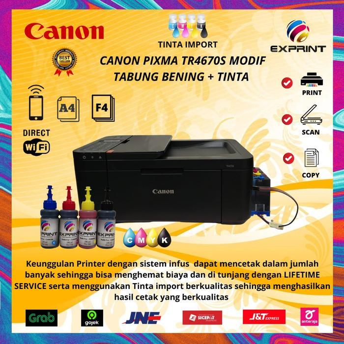 Printer Canon Pixma Tr4570S + Infus ( Print Scan Copy Fax Wifi) Pasti Ori