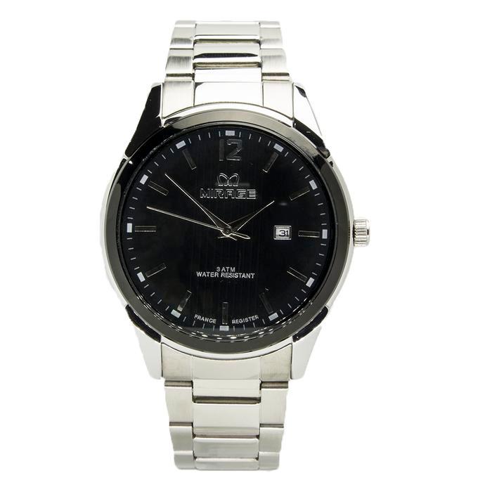 MIRAGE WATCH - JAM TANGAN ANALOG ANTI AIR PRIA KASUAL FORMAL STAINLESS SILVER 7570 M ORIGINAL
