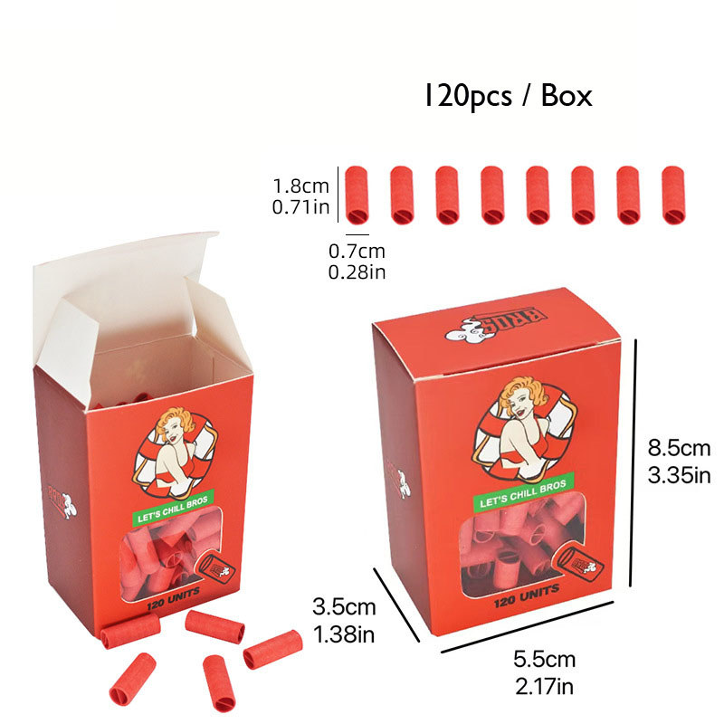 120PCS/Box Cigarette Paper Tips Natural Pre Rolled Paper Cigarette Filter Cigarette Rolling Paper