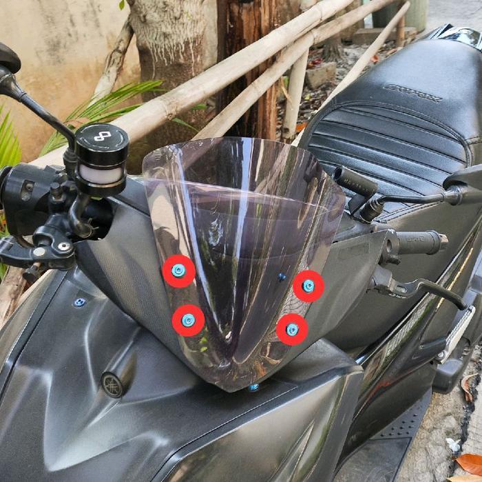 Baut Titanium Visor Tameng Aerox Old/ (4 Baut) Original Titanium