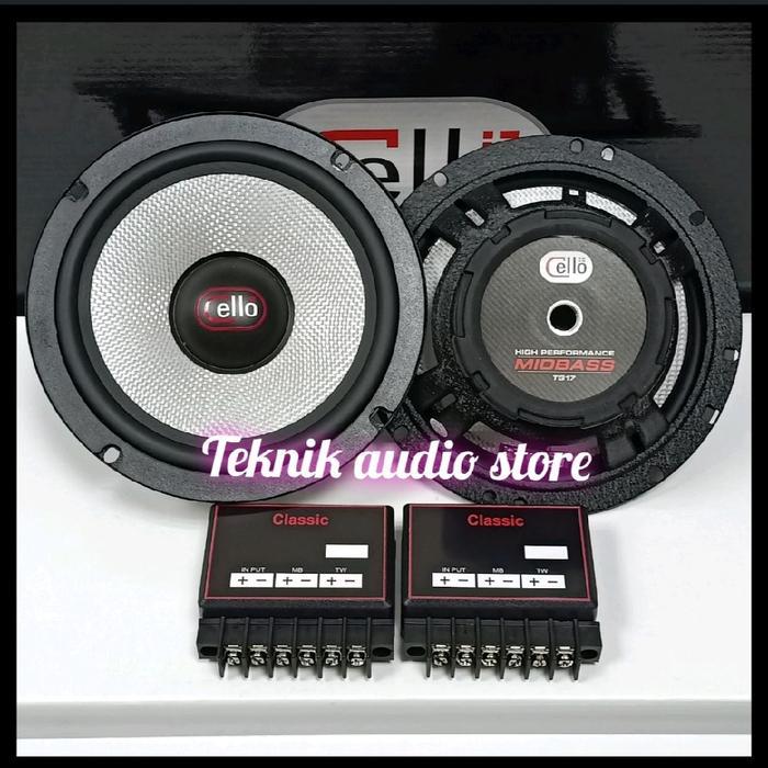 speaker Midbass Cello 6.5 inch TG17 plus Crossover Pasif 2way