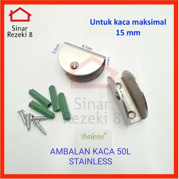 Ambalan Kaca Jepit 50L STAINLESS / Tatakan Penyangga Penjepit Ambalan