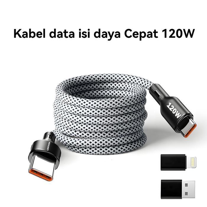 Liangwe Lentiven 120W Kabel Data Fast Charging Dengan Magnetic Micro Usb Type C To Type C Cable For
