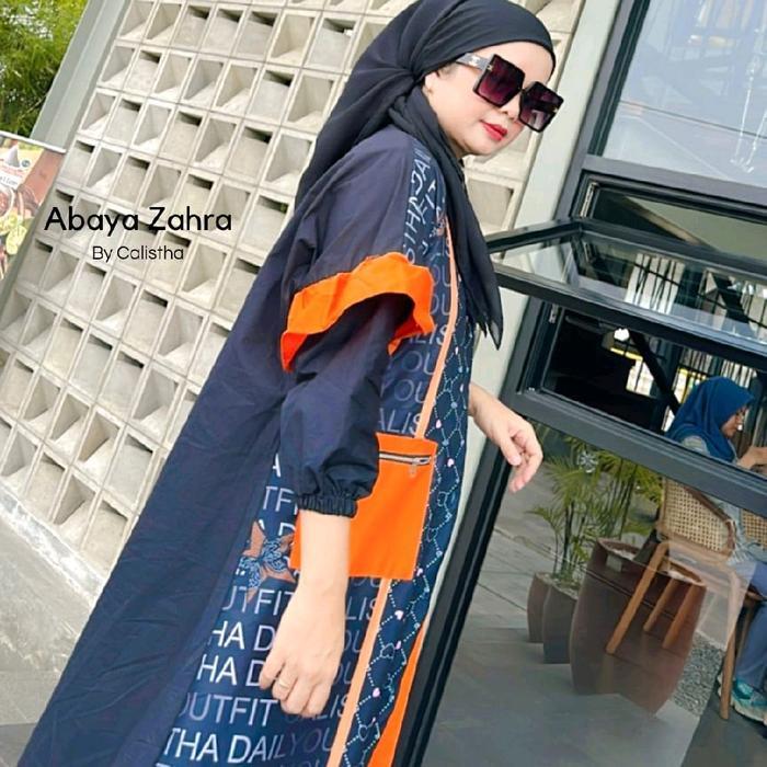 Set Abaya Zahra Outer Motif Printing Mewah Muslim