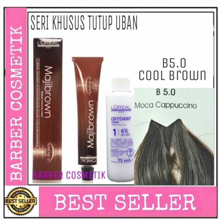 cat rambut loreal maji fashion majibrown maji brow B5.0 + oxidant