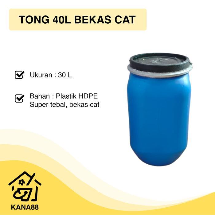 Tong 30L BekasCat Plastik HDPE Tebal Drum Sampah Dengan Pengunci