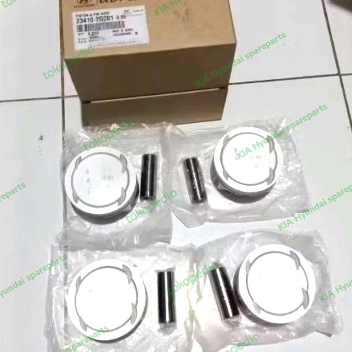 New Piston 0,50 4Pcs + 1Set Ring Piston 0,50 Hyundai H1 Santa Fe Dm Bensin Kode Azz20