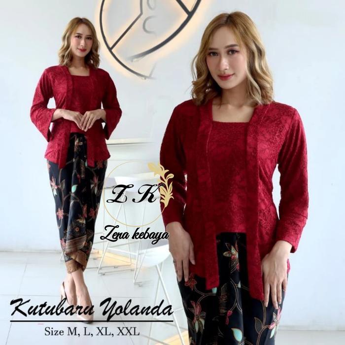 groceria Setelan Dan Atasan Kebaya Kutubaru Brokat Rok Lilit Batik Dress Kebaya Modern Kebaya Wisuda