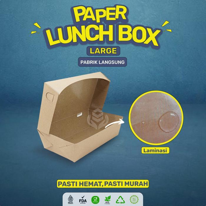 ID PAPER LUNCH BOX LARGE LUNCH BOX TEBAL 325 GSM (ISI 50 PCS-LB2K4)