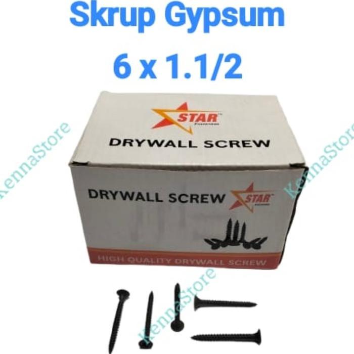 Terlaris Skrup Gypsum 6 x 1.1/2 , Screw Gypsum , Drywall Screw 1 Box SALE