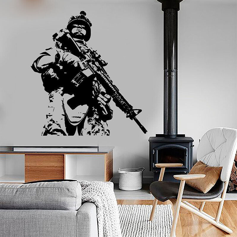 Modern War Theme US Soldier Marine Seal Military Wall Sticker Vinyl Home Decor Design Decals Murals