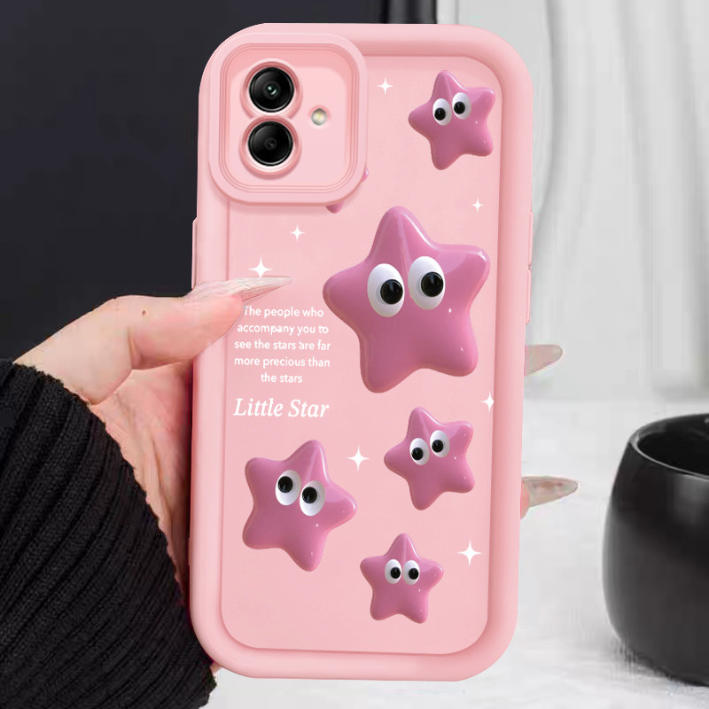 Casing Hp untuk Samsung Galaxy A04 A04E A04s M04 F04 Case Bintang pink Kasing silikon Cesing Anti Bo