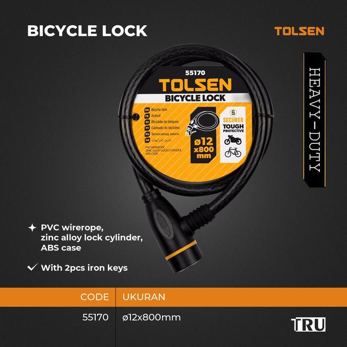 BICYCLE LOCK Ring 800mm / Kunci Gembok Sepeda 55170 Tolsen
