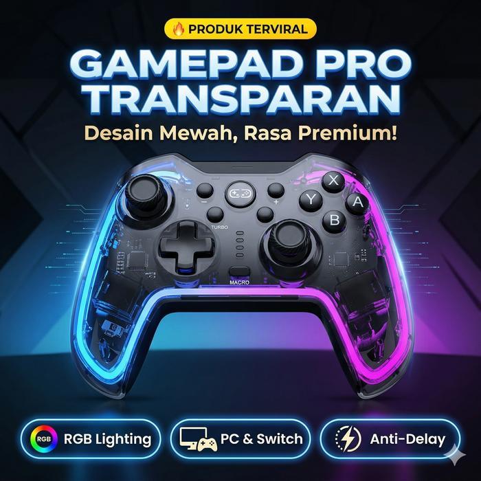 Gamepad Gaming Rgb Dengan Kontroler Bluetooth 5.0, Kompatibel Dengan Kontroler Pc Ios Dan Android,