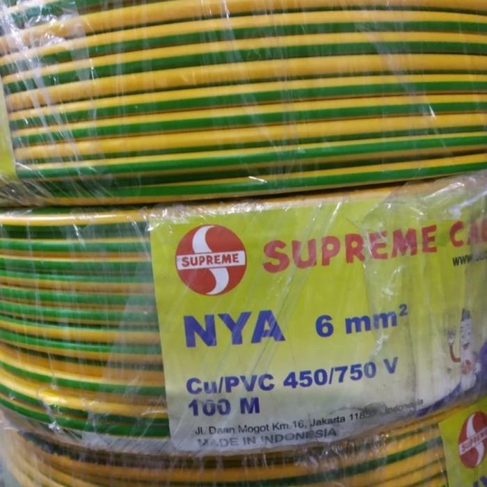 Supreme Kabel Nya 6Mm Kabel Grounding Kabel Tunggal Meteran #Gratisongkir