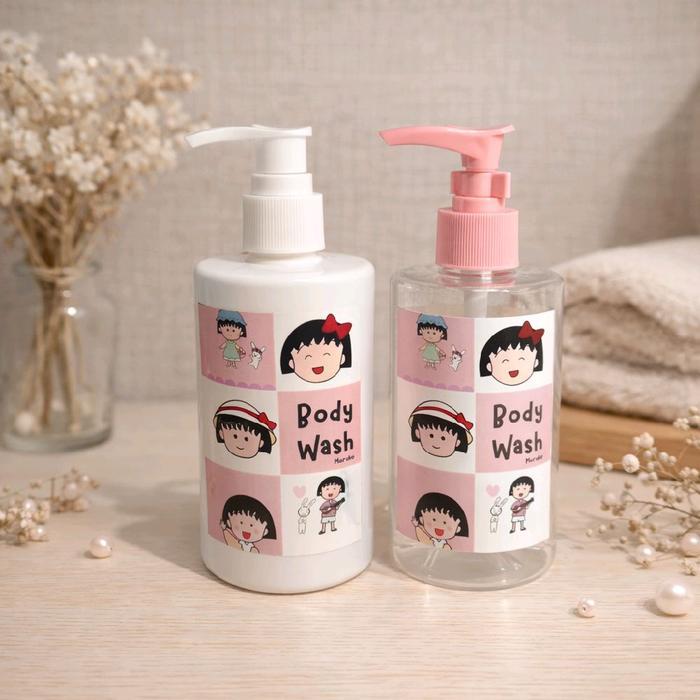 Botol Sabun Cair Maruko Bodywash 250ml Botol Pump 250ml Free Stiker Maruko Bodywash Waterproof