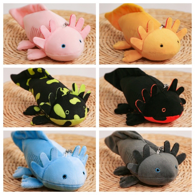 23-80cm Cute Soft Colorful Newt Plush Toy Kawaii Keychains Stuffed Cute Axolotl Salamander Fuzzy