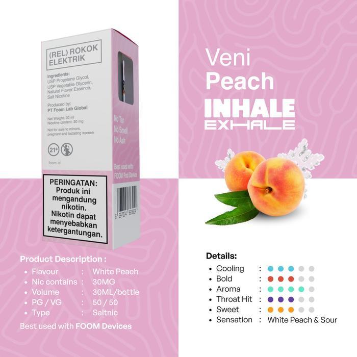 BV FOOM VENI PEACH 30ML 30MG BY FOOM x WG WEIRD GENIUS INHALE EXHALE SERIES