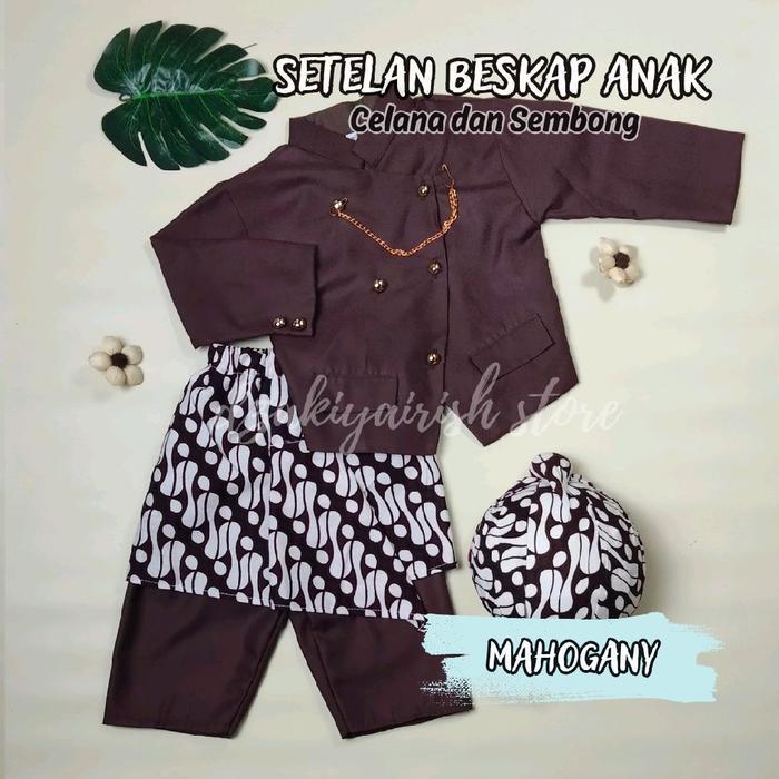 Premium Setelan Basofi Anak Premium / Beskap Anak / Baju Anak Adat Jawa (Free Blangkon) Original