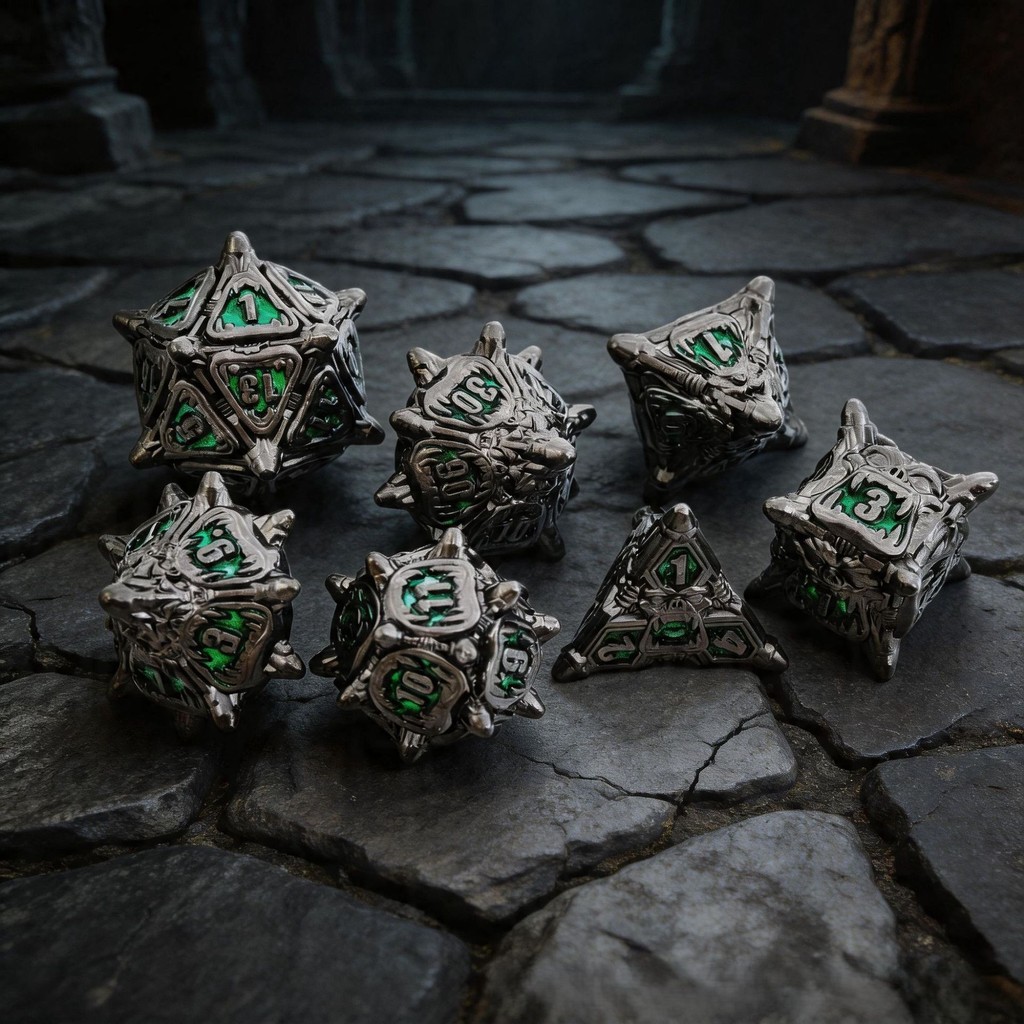 DND Polyhedral Metal Dice Set, Metal Dragon Dice DND Dungeon and Dragon Metal Dice DND Metal Dice
