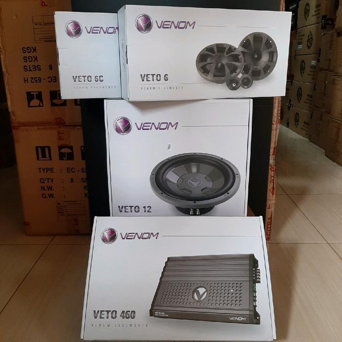 PAKET AUDIO VENOM VETO ORIGINAL POWER VENOM VETO 460 + SUBWOOFER VENOM VETO 12 + SPLIT VENOM VETO 6