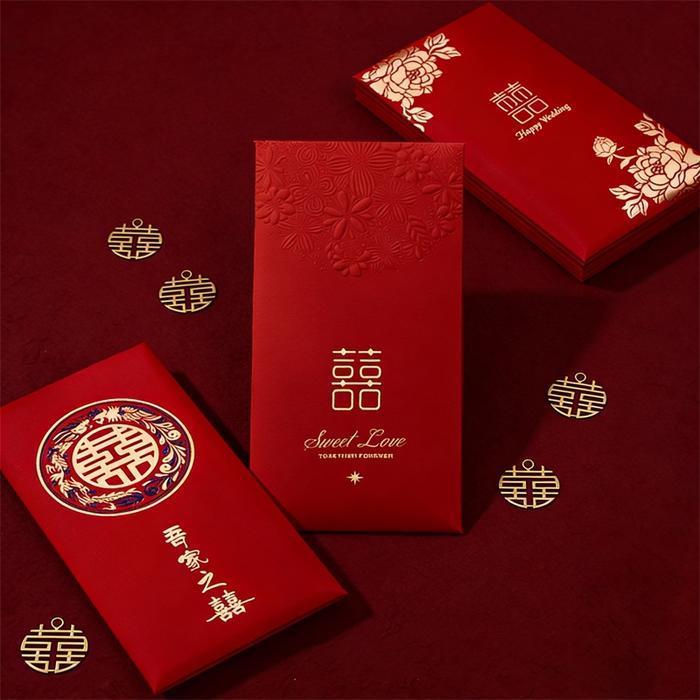 10PCS Angpao Pernikahan Premium Tebal Kertas Keras Dengan Foil Emas Untuk Uang Hadiah 2 Juta Rupiah