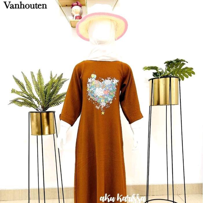 DRESS KIDS LOVE ORI AKU KARISSA GAMIS ANAK CRINGKLE UMUR 6--12TH