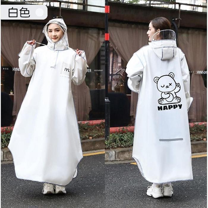 GRC Jas Hujan Wanita Dewasa Jumbo Estetik Aesthetic Lucu Bahan PVC Doff Kualitas Tinggi Tahan Air