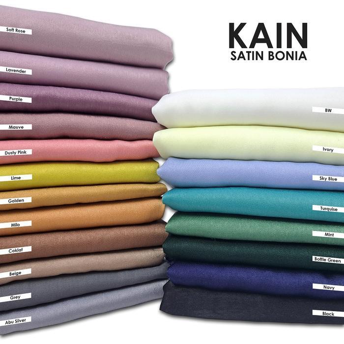 Kain Satin Polos/Kain Satin Bonia Polos - Per 0,5 meter
