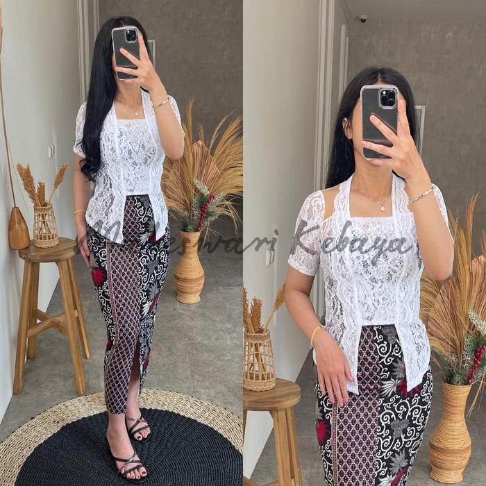 Kebaya Bali Set Modif Bali Putih