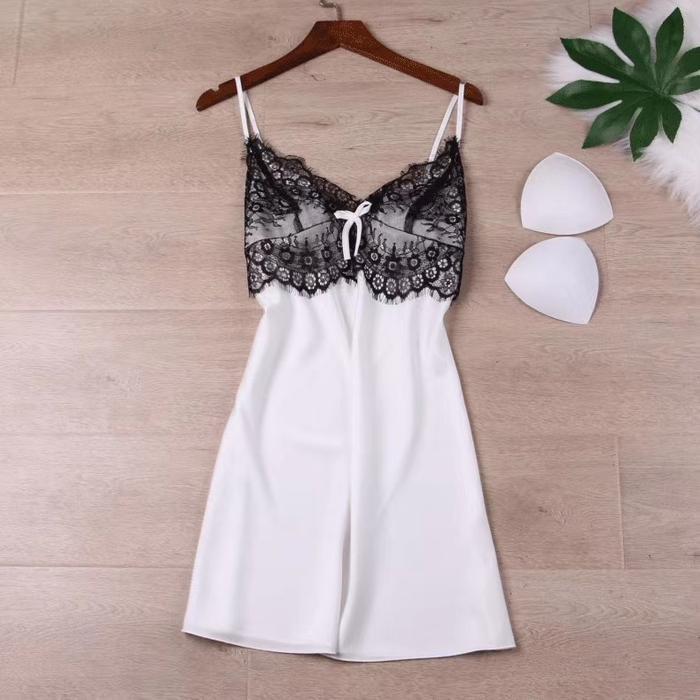 Daster Dress Lingerie Silk Satin 838 High Quality Cantik Brukat Polos