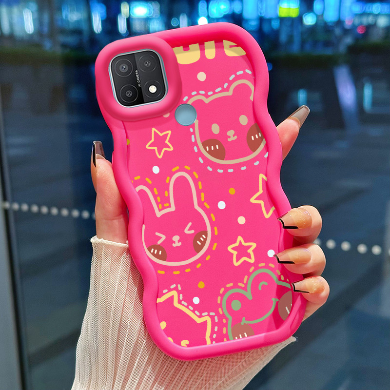 Casing Hp Untuk OPPO A15 A15s A35 4G Case Kelinci Bintang Katak Kartun Cesing Polos Kasing Macaron g