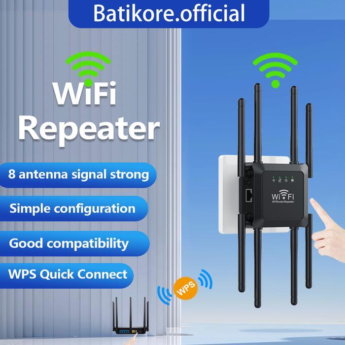 CodWifi Repeater 8 Antena Wifi Sinyal Repeater Penguat Router Nirkabel Pengulang U18-300M 2.4G