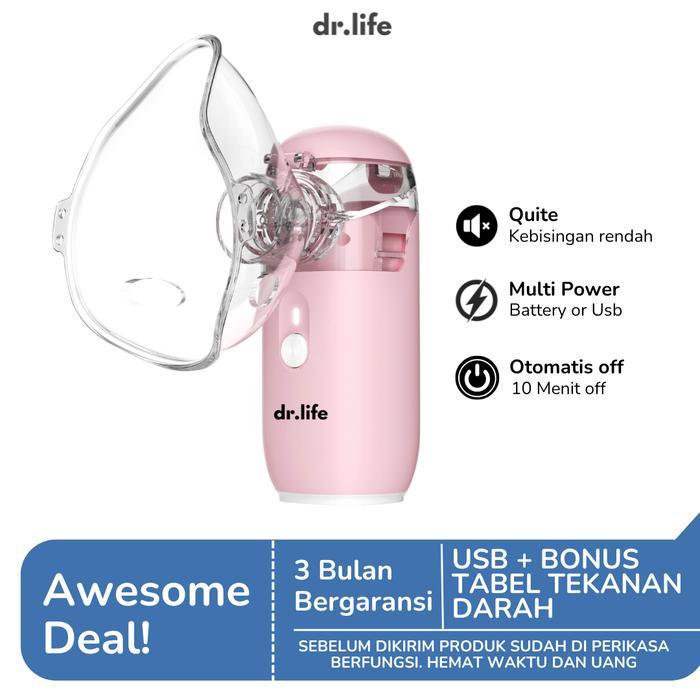 Ready Dr.life Nebulizer Uap Portable Bayi & Anak Asma Oksigen Pernafasan 3 Mode Uap Hidung Ingus