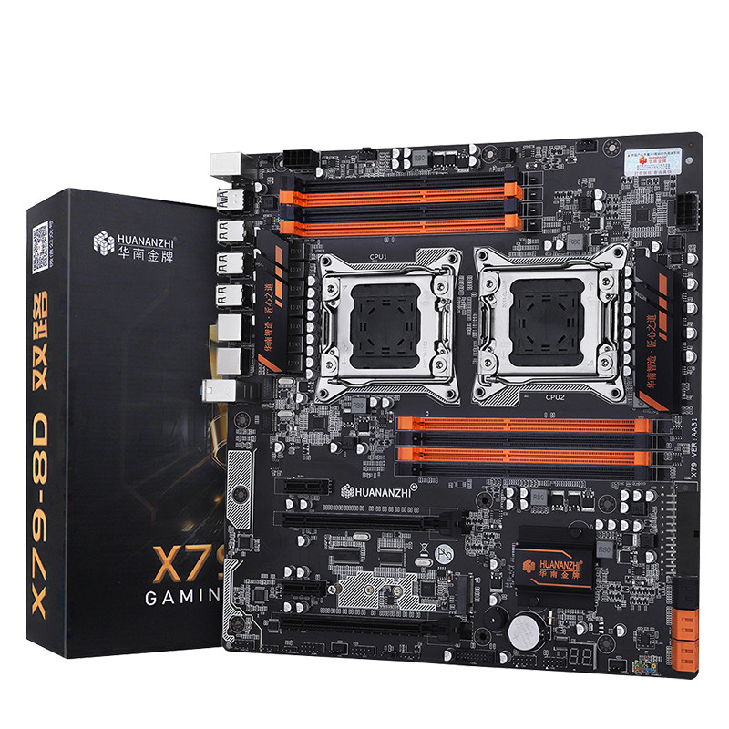 . Huananzhi X79-8D Dual X79 Motherboard With Dual Cpu Xeon E5 2667 V2 Cpu Coolers Ram 128G(8*16G)