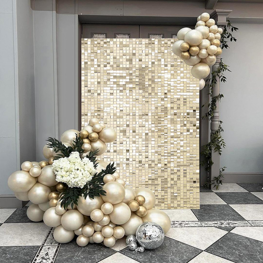 Shimmer Wall Backdrop, 18 and 36 Panels Square Sequin Shimmer Backdrop, Photo Backdrops for