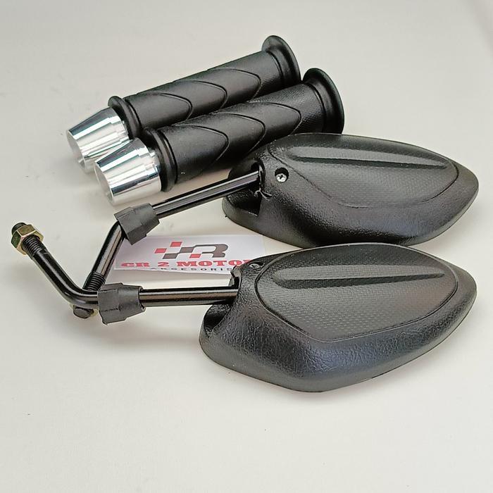 NEWSS ( SATU PAKET ) HANDFAT HANDGRIP HONDA + JALU STANG CHROME DAN SPION UNIVERSAL MODEL PCX BEAT