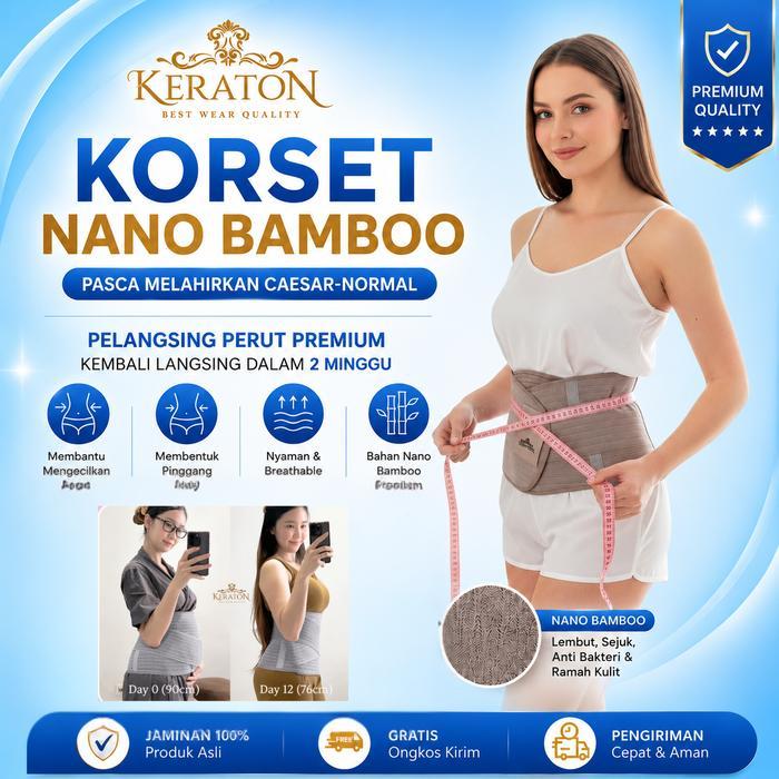 KERATON - Korset Pelangsing Setelah Melahirkan Caesar Normal Korset pembakar lemak Nano Bamboo