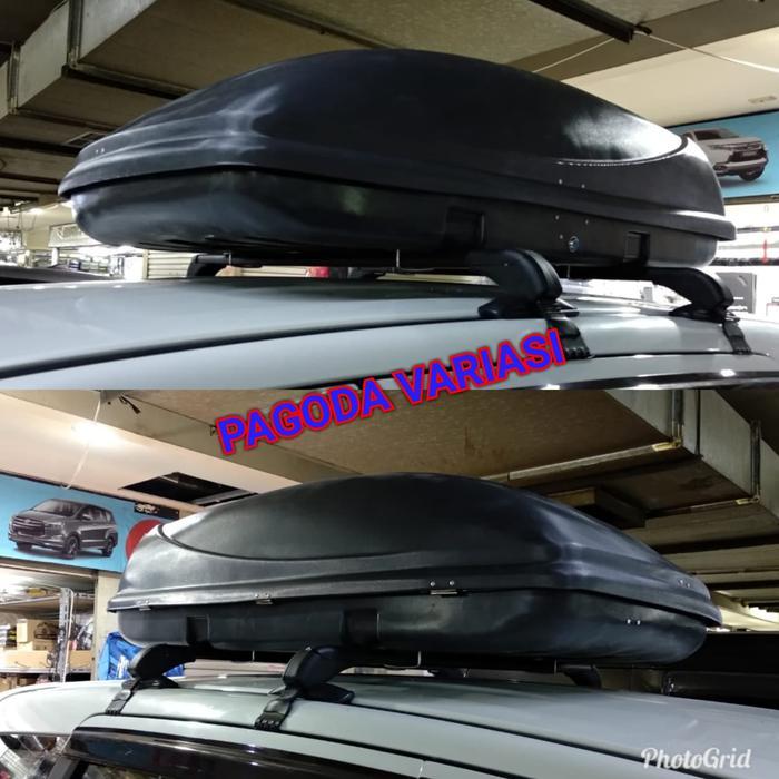 paket Roof box + cross bar jepit body mobil Livina