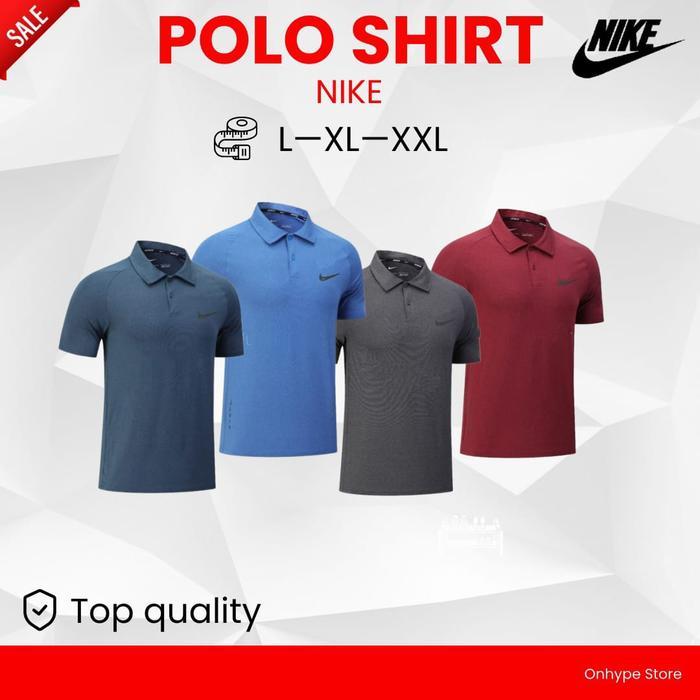 Kaos Polo Shirt Nike Baju Kaos Olahraga Training Kerah Pria Dry Fit