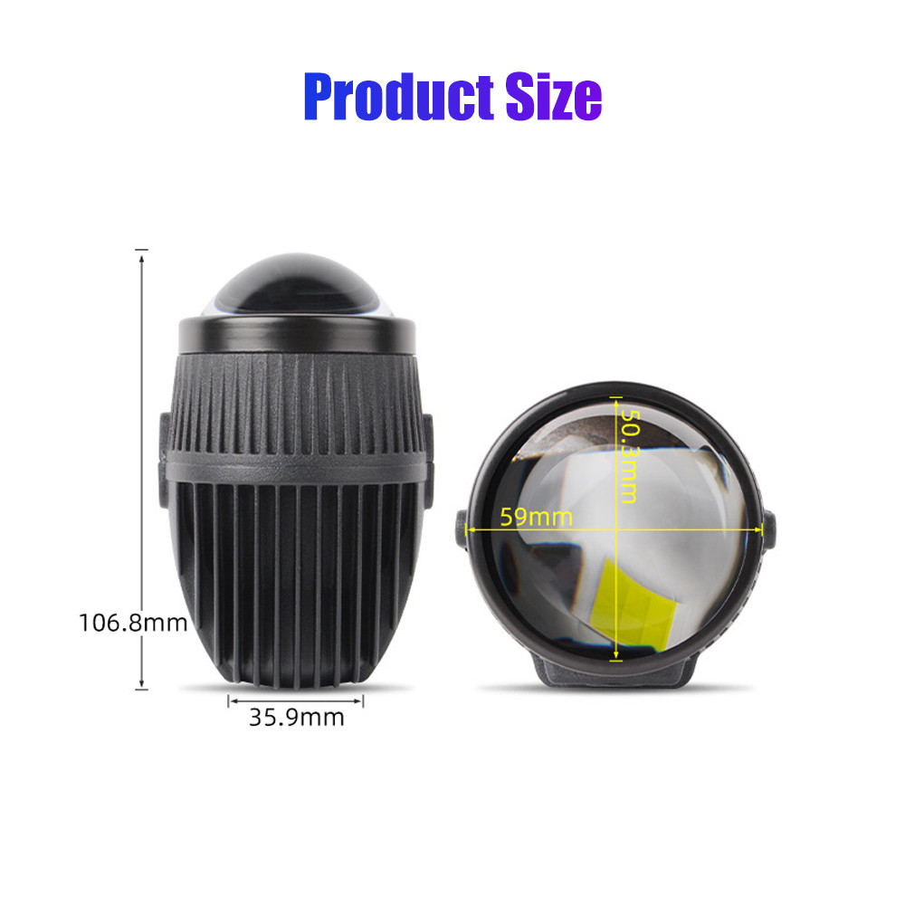 2Pcs 2.0 Inch Projector Lens Bi Led Fog Lights Headlight Fog Lamp For Toyota Kia Nissan Buick