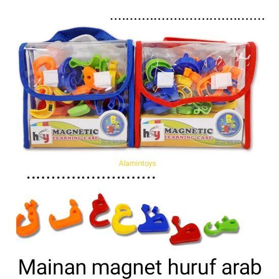 ` Mainan edukasi magnet huruf arab Hijaiyah