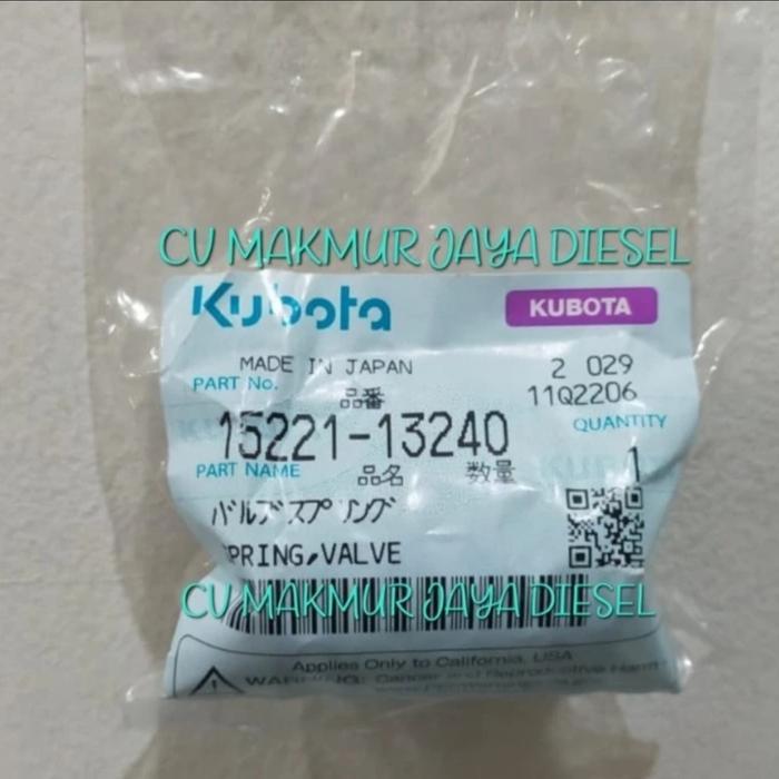 SPRING VALVE/PER KLEP L3608 15221-13240 KUBOTA