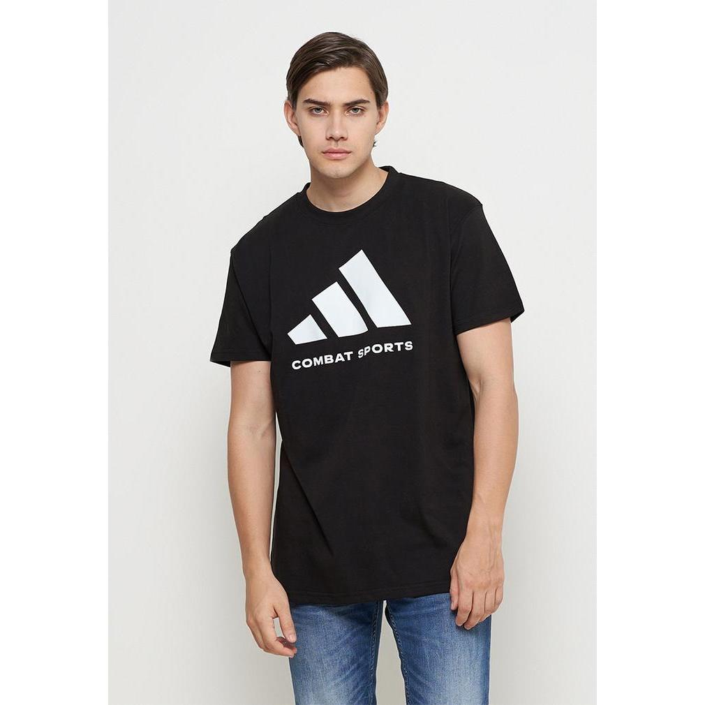 Combat Three Stripes T-Shirt Black - Combat Kaos Hitam