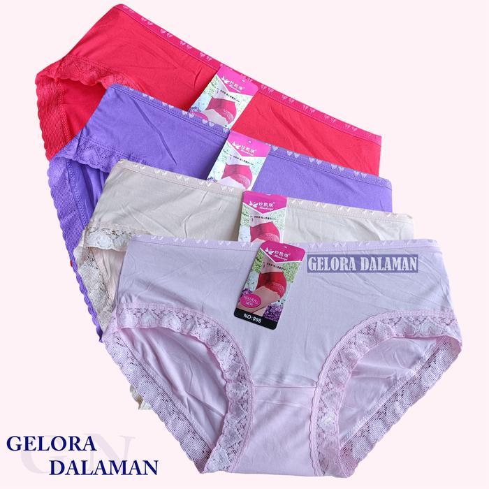 3 Pcs Cd Perempuan Celana Dalam Wanita Model Renda Sempak